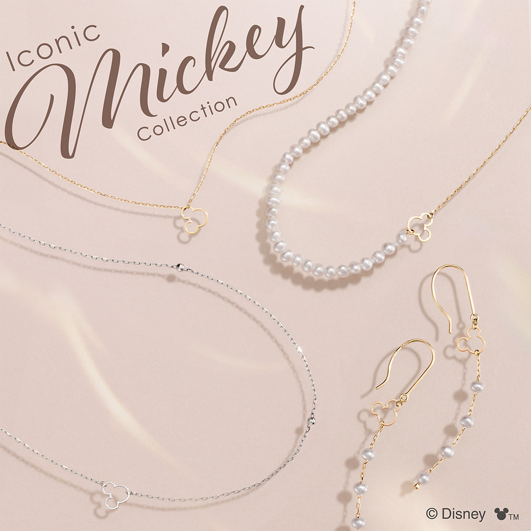 「ICONIC“MICKEY”COLLECTION」新作ネックレス＆ピアス全4種類を発売します