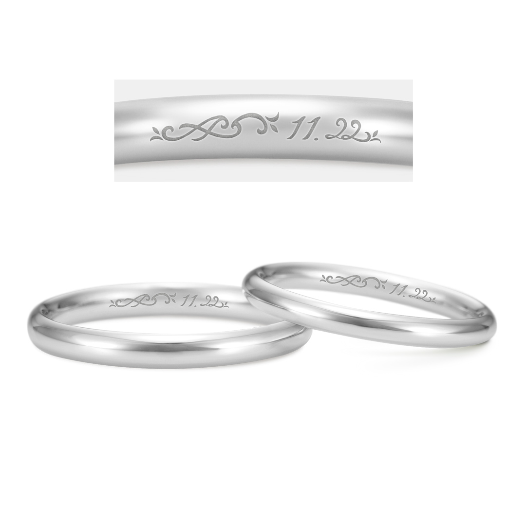 オーダーメイド刻印のプラチナ結婚指輪