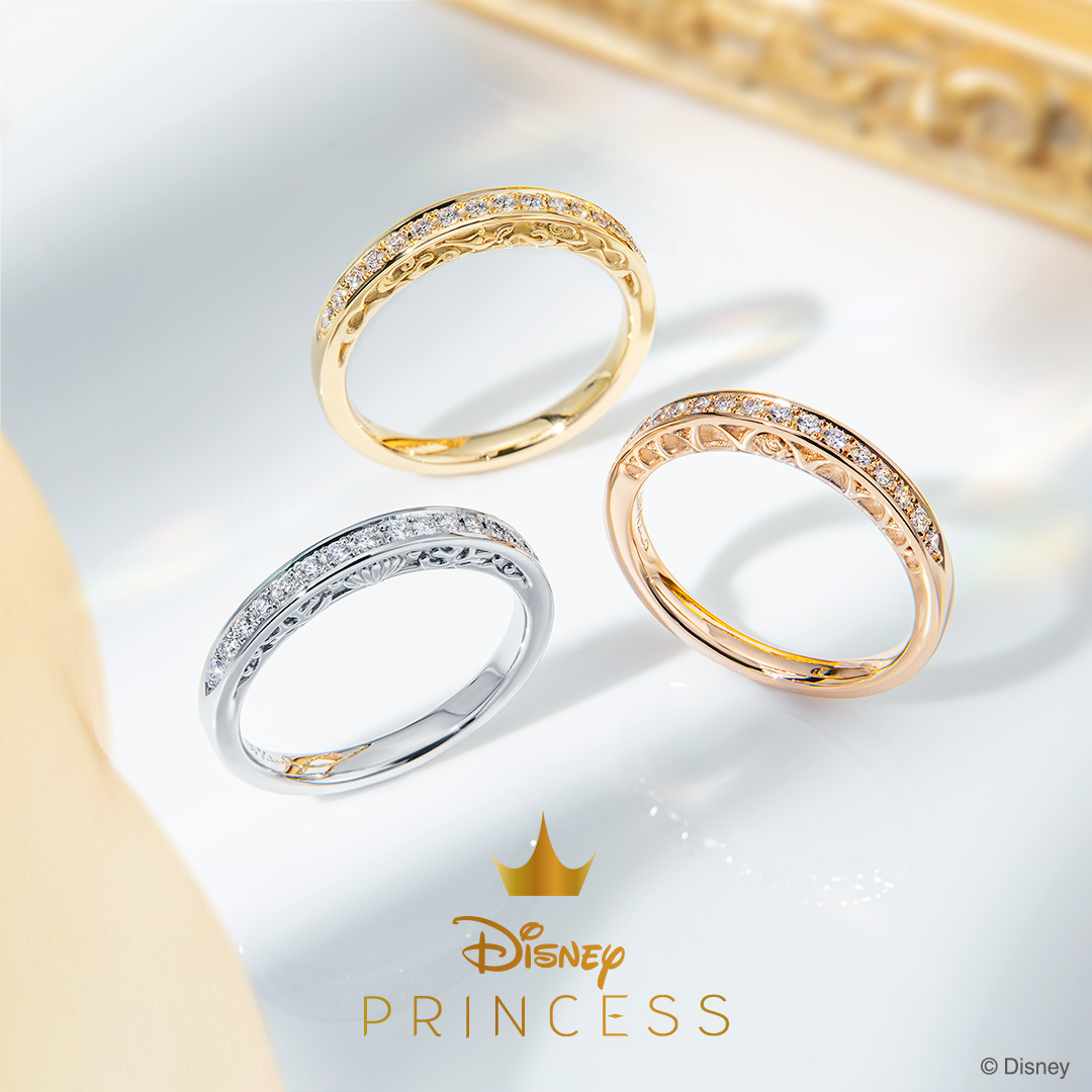 Disney＞ディズニープリンセスをモチーフにしたハーフエタニティリング  