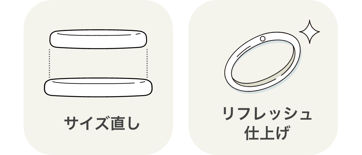 指輪のサイズ直しとリフレッシュ仕上げの画像
