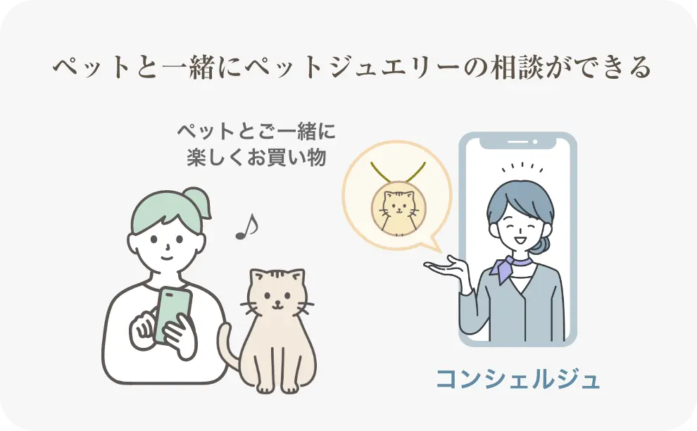 ペットと一緒にペットジュエリーの相談ができる