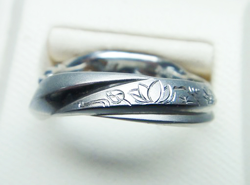 結婚指輪の彫模様_サイド