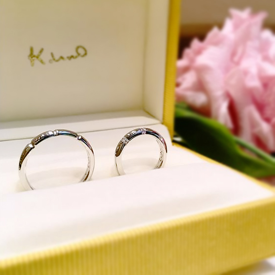 手作りの結婚指輪にピンクダイヤモンドを追加して…・広島店 | K.UNO ...