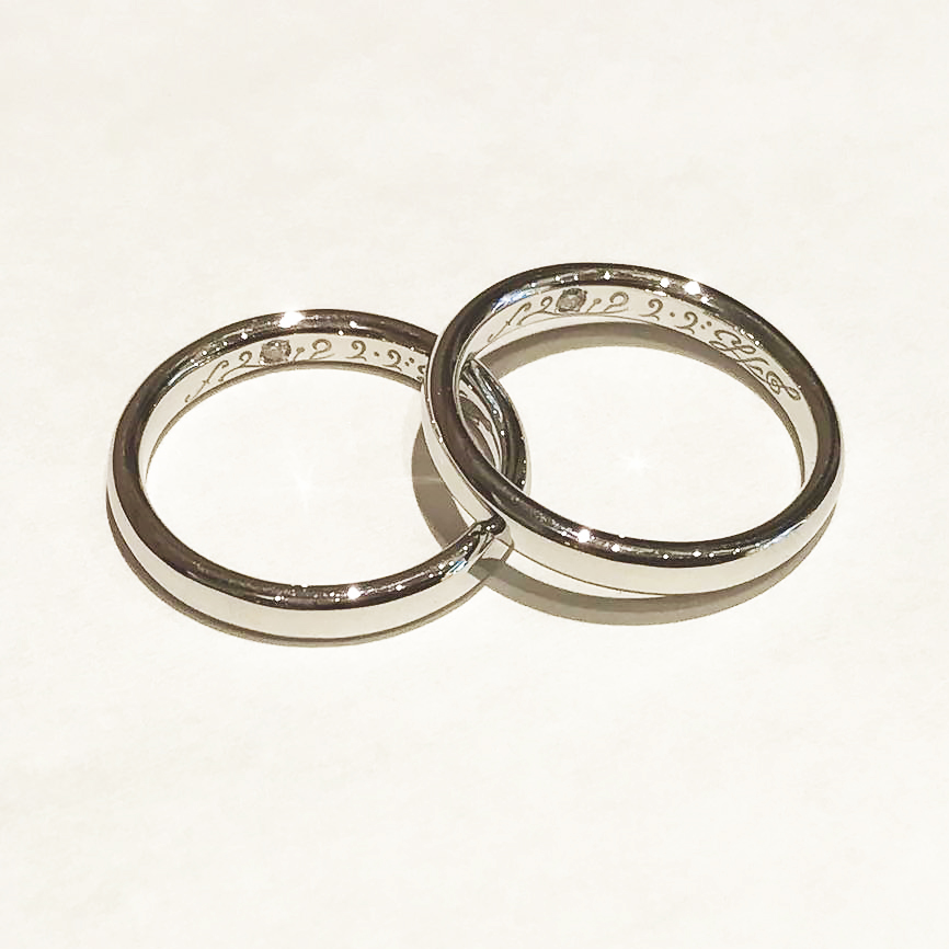 手作り結婚指輪の内側にデザインを 新宿西口オーダーメイドサロン K Uno Blog 結婚指輪 婚約指輪 オーダーメイドのケイウノ